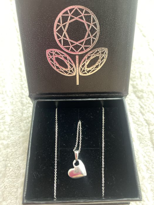 Цепочка с подвеской из белого золота с бриллиантом, ЭПЛ Diamond