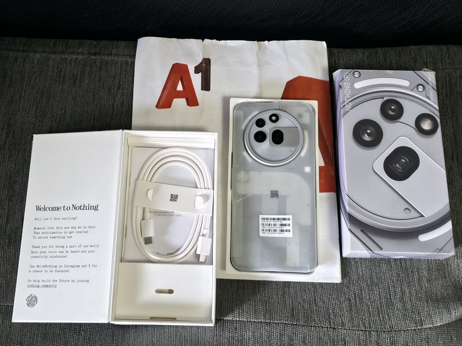 КАТО НОВ 256GB Nothing Phone ( 3a ) Pro Гаранция A1 2027г. Grey | Сив