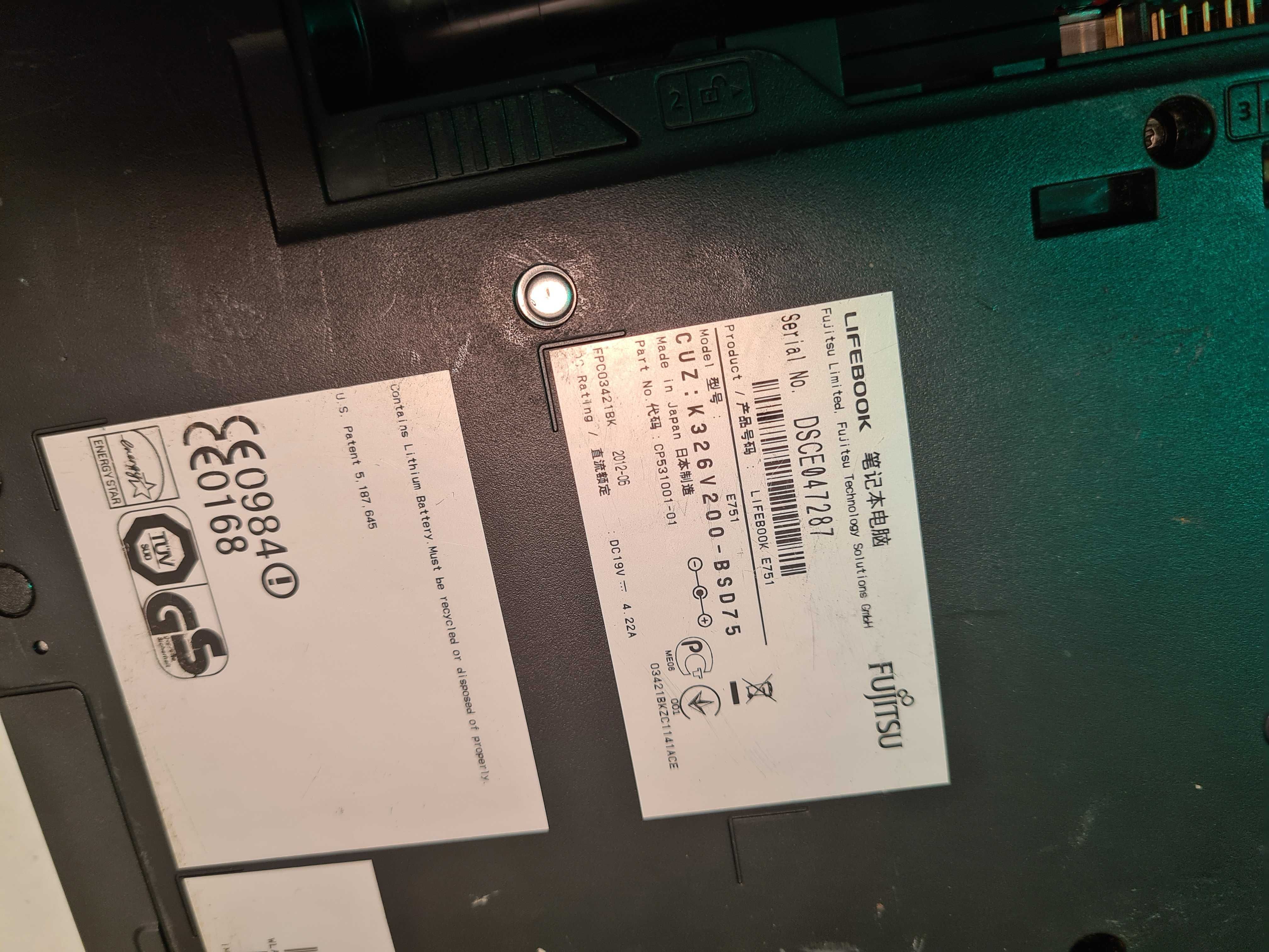 Defect Laptop Fujitsu Lifebook E751 i5-2450