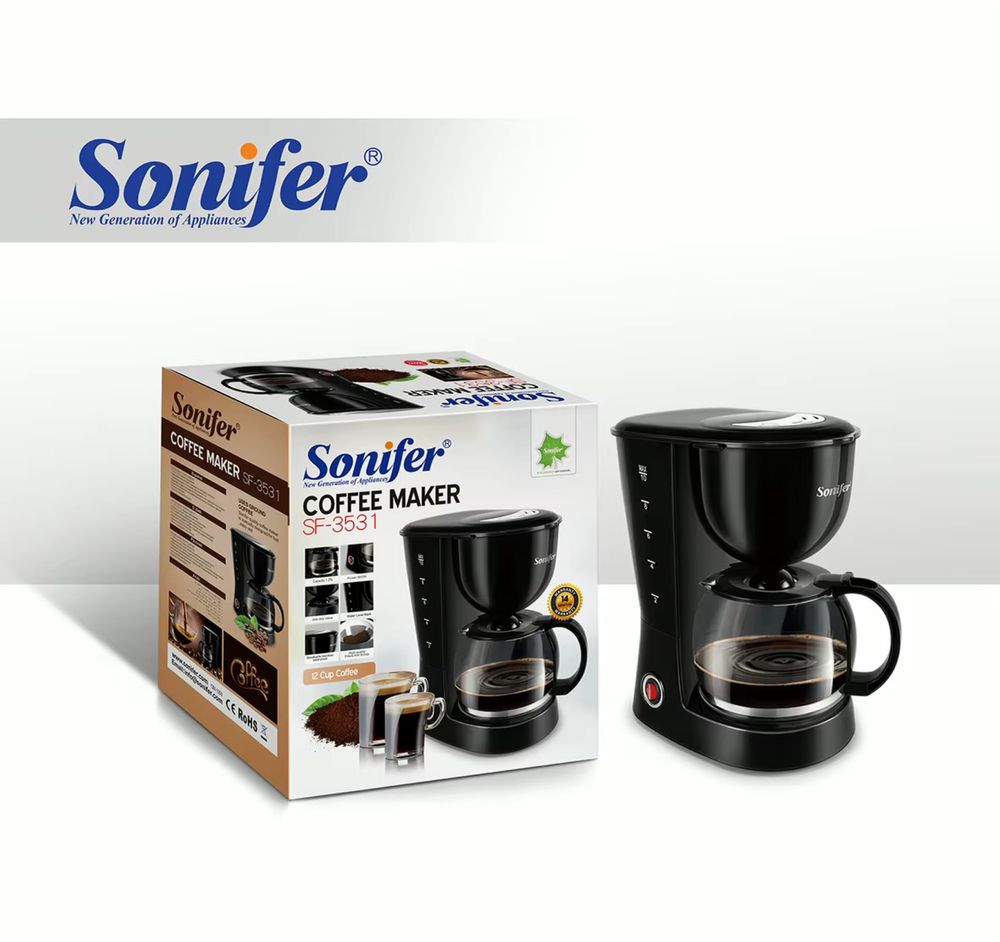 Доставка! Электрическая капельная Кофеварка Sonifer SF-3531
