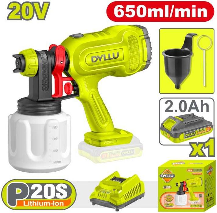 Краскопульт аккумуляторный DYLLU 20V (650 мл/мин)