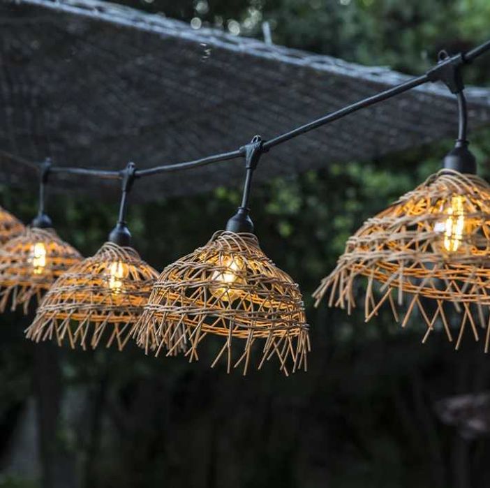 Ghirlandă luminoasă de exterior 6m cu 10 LEDuri, HAWAII, abajur boem