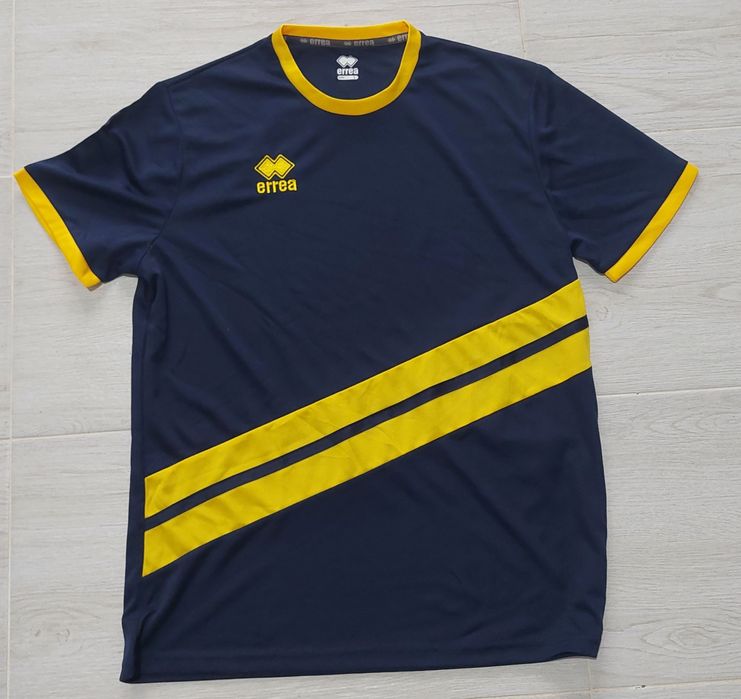 Tricou Sport Erreà Albastru Marin/Galben– Bandă Diagonală –L