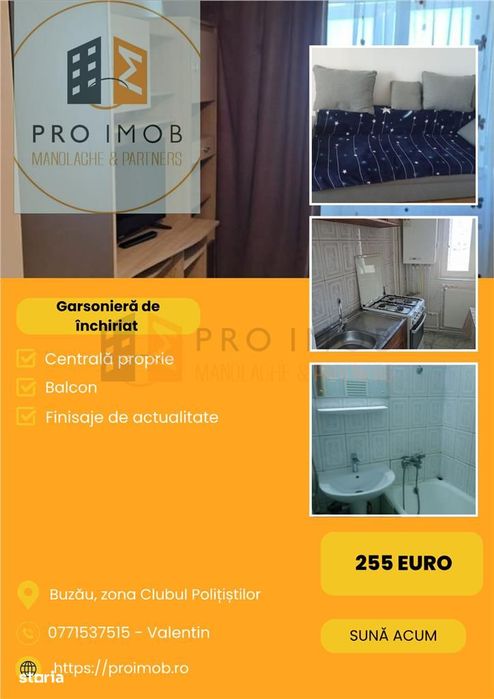 Garsoniera cf 1 decomandata zona Clubul Politistilor