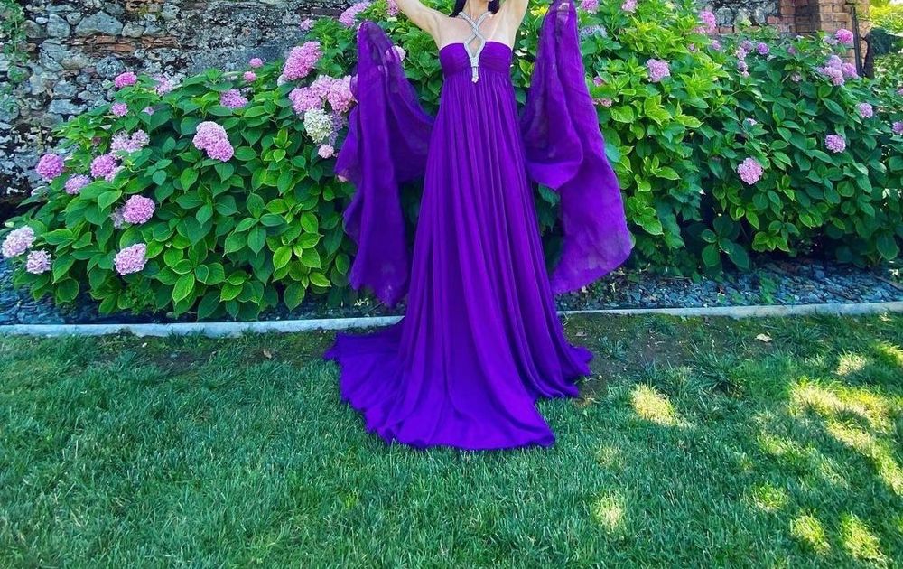 Rochie mov matase