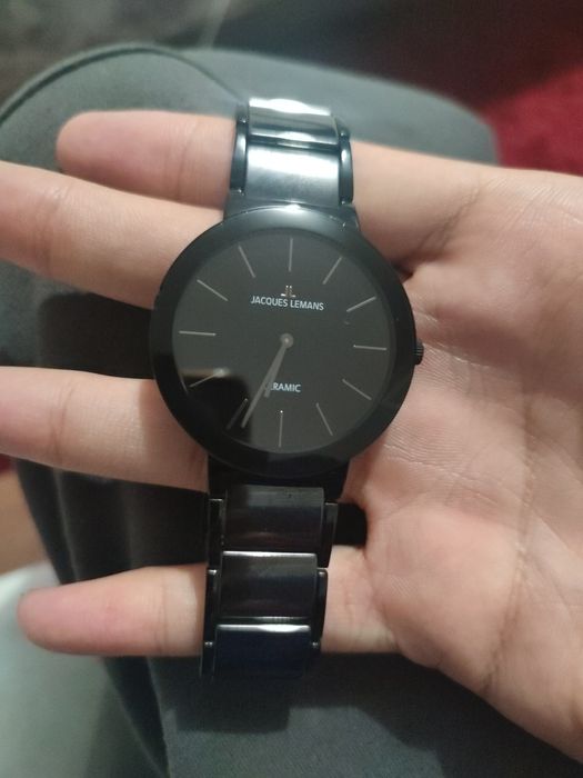 Ceas Jacques Lemans Ceramic 42-8 original – negru, elegant, stare bună