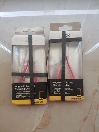 Cablu incarcare Micro USB Magnetic roz 22CM