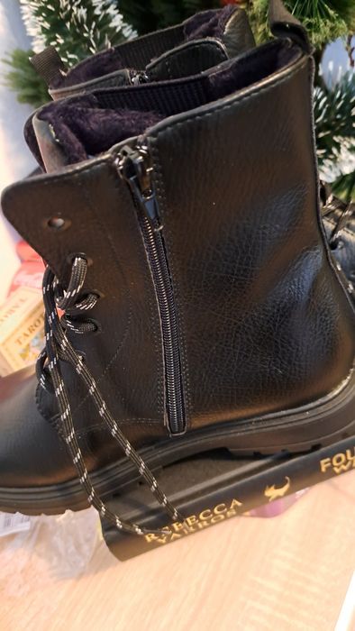 s.Oliver Кожени боти с масивен ток черни, 39 номер