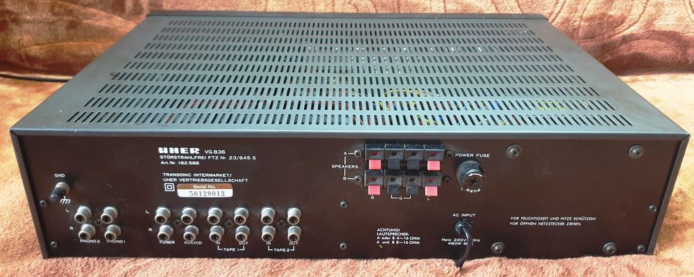 Uher VG-836 statie amplificator putere 90W pe 4 Ohm, sau 60W pe 8 Ohm