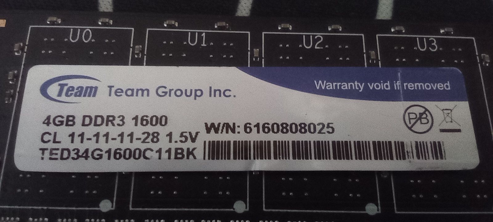 Оперативная память DDR3 4гб 1600гц