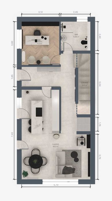 2 Apartamente in vila, zona panoramica, Dambu Rotund