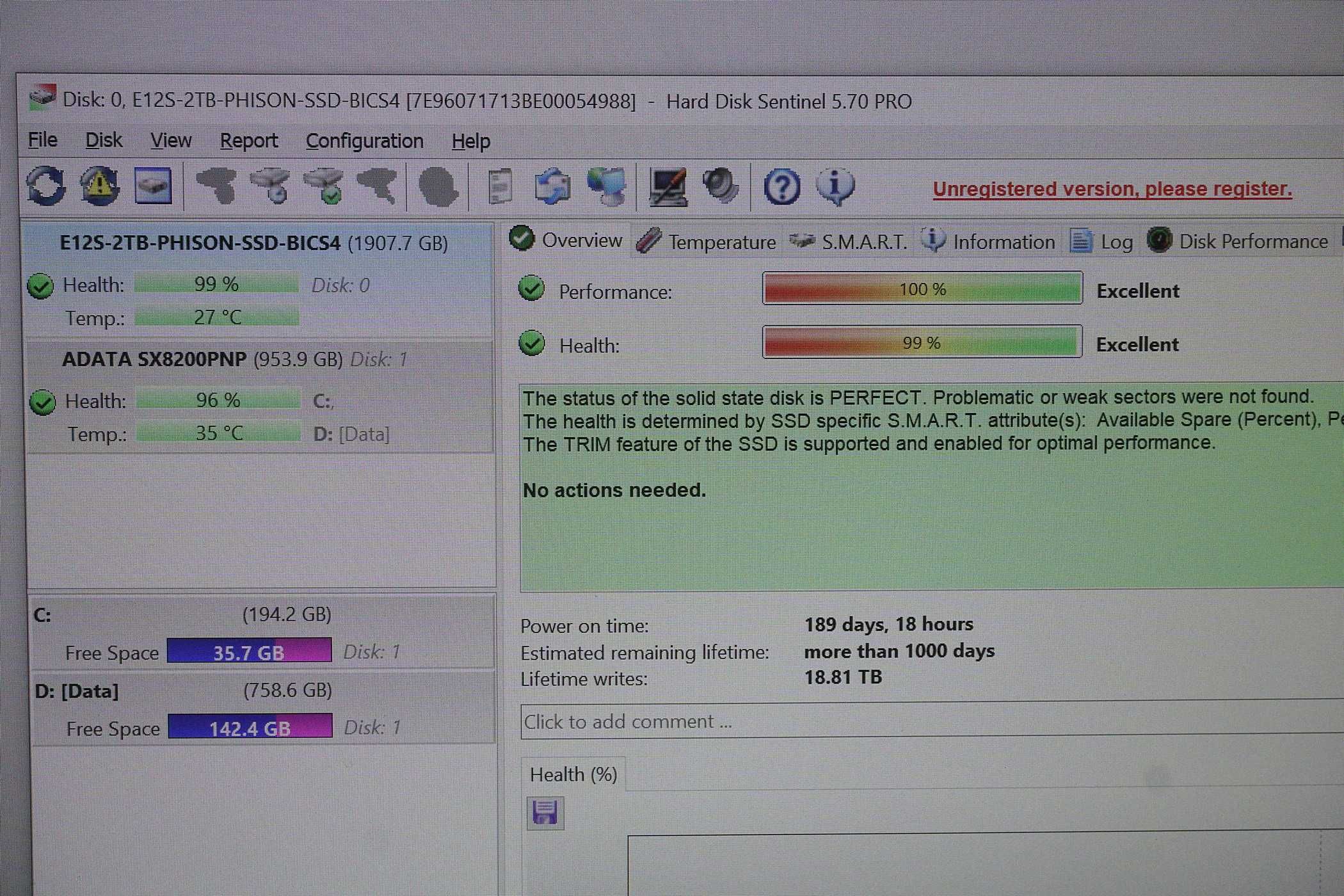 2TB Nvme m.2 m2 SSD Phison - 3400/3100mbs gen3 (вкл ДДС)