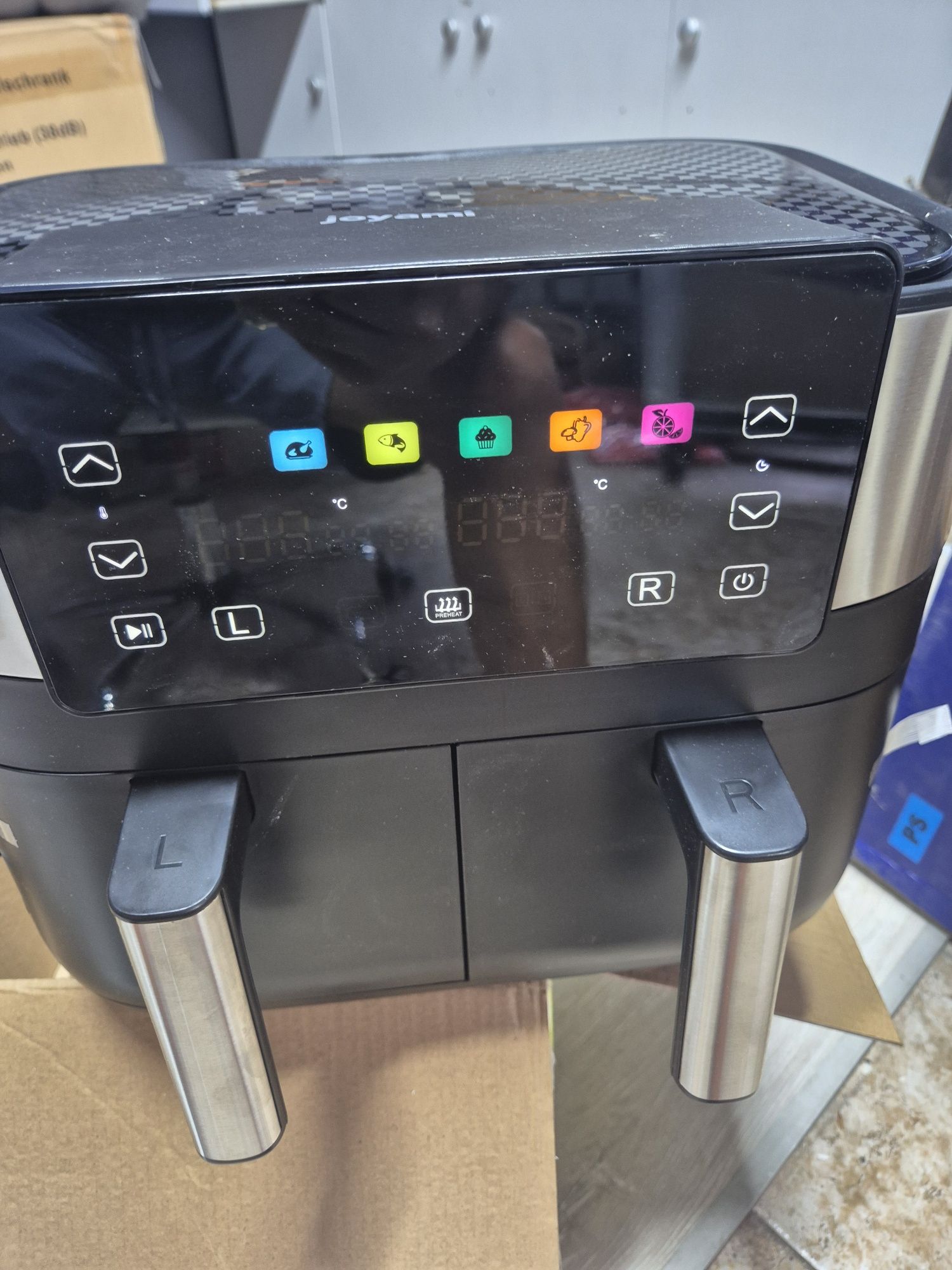 Двоен AirFryer, JOYAMI,  с 2 отделения, и голям капацитет 7,6 л, фун