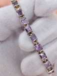925 Bratara argint cu Ametist natural Amethyst 17.8cm