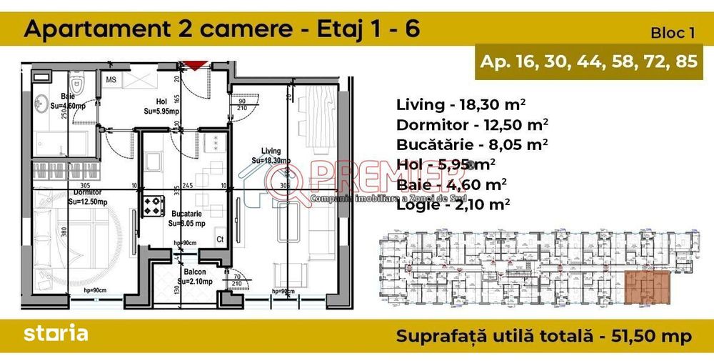 Apartament 2 Camere - Rate la Dezvoltator pe 3 Ani - Grand Arena