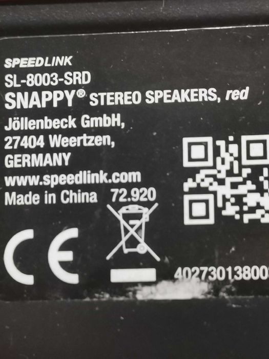 Тонколони Speedlink  Snappy Red SL-8003 SRD