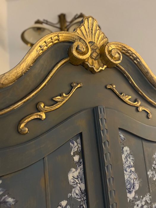 Șifonier lemn masiv recondiționat și pictat