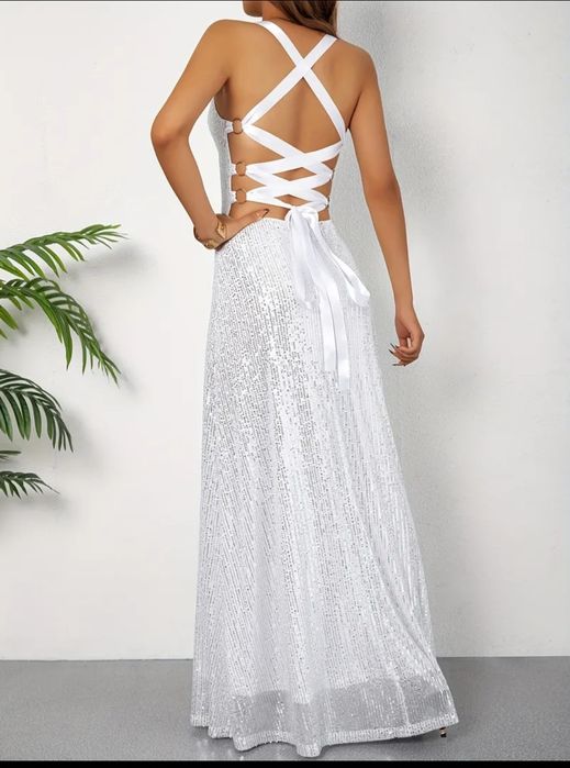 Официална рокля - бяла , размер L/XL