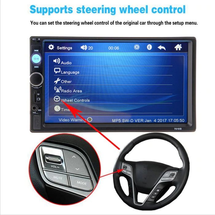 7" Мултимедия DVD камера CD Touch Screen Мултимедия Bluetooth 7010B