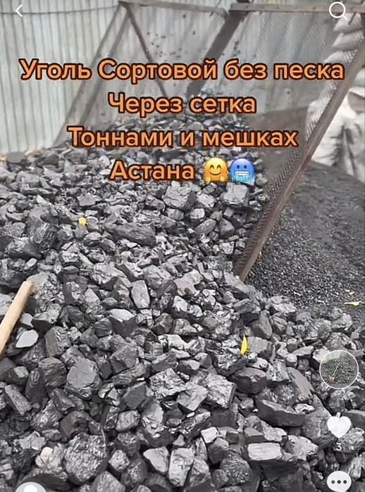 Уголь Сортовой в мешках и в тонну