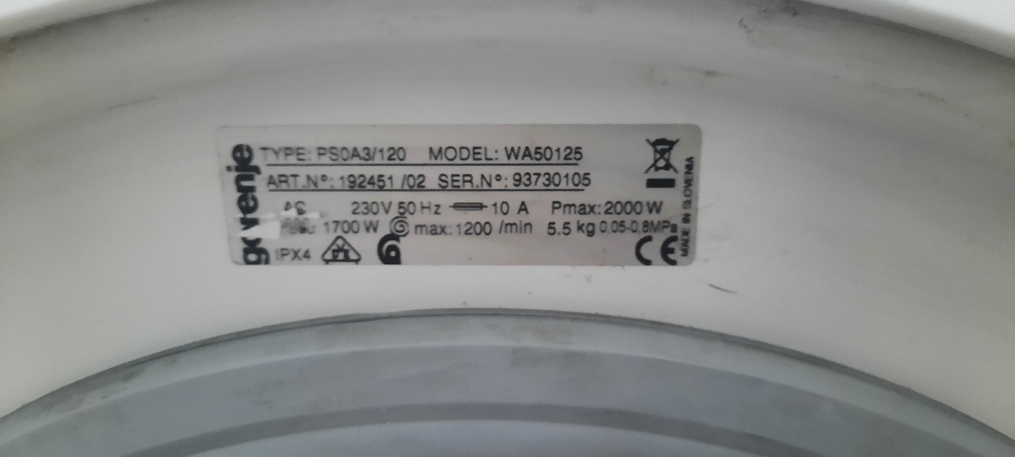 Пералня Gorenje WA 50125 на части