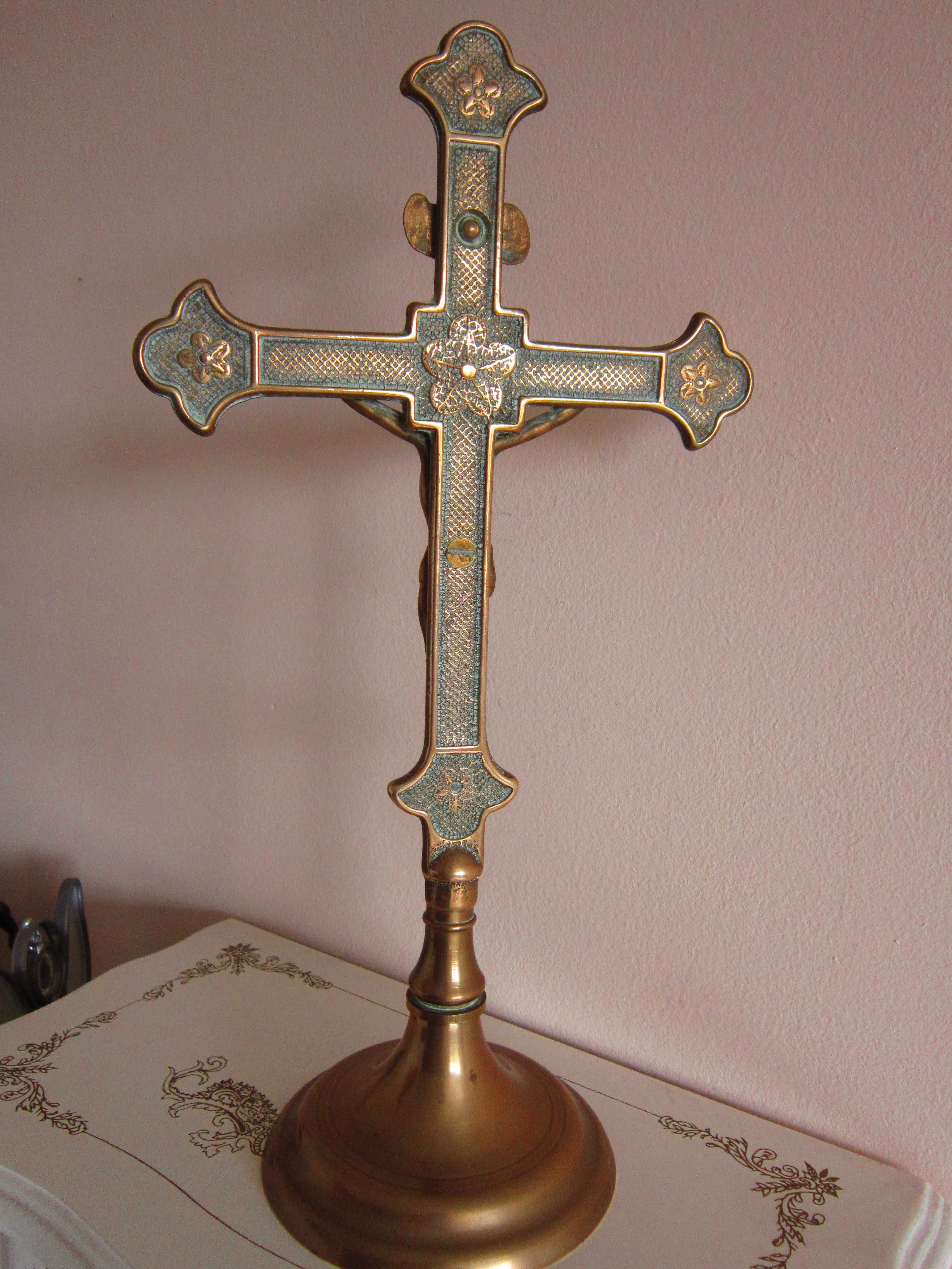 cadou rar crucifix/cruce de altar vintage colectie Franta alama aurita