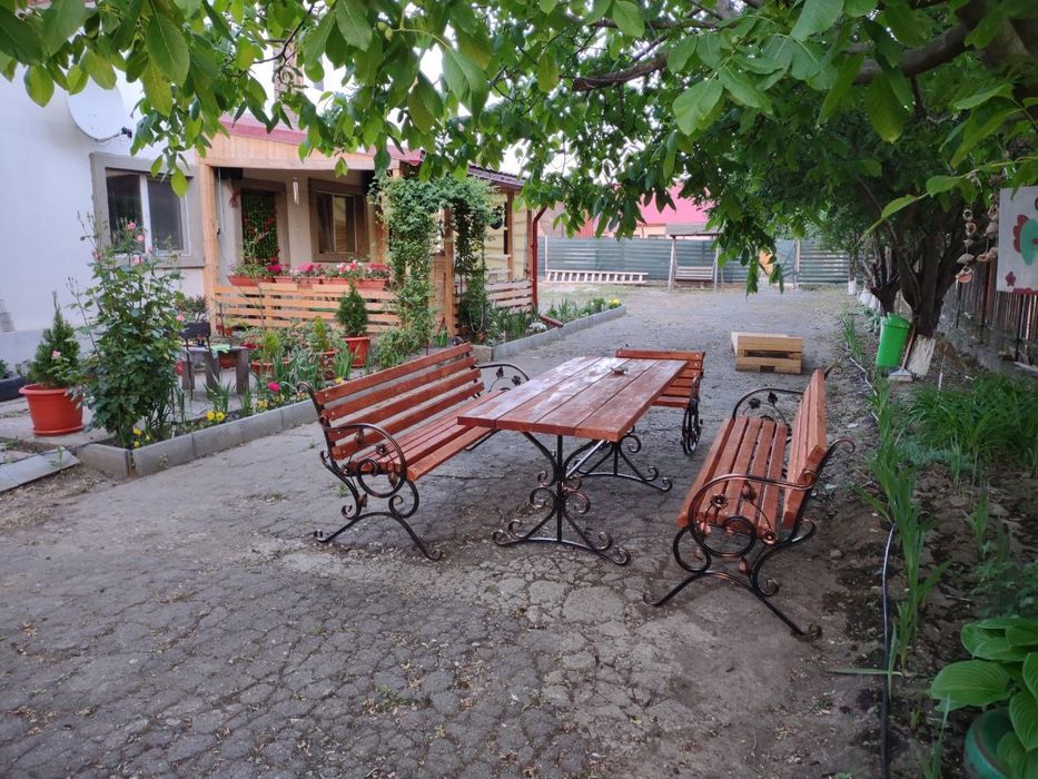 Banca fier forjat cu lemn masiv de brad