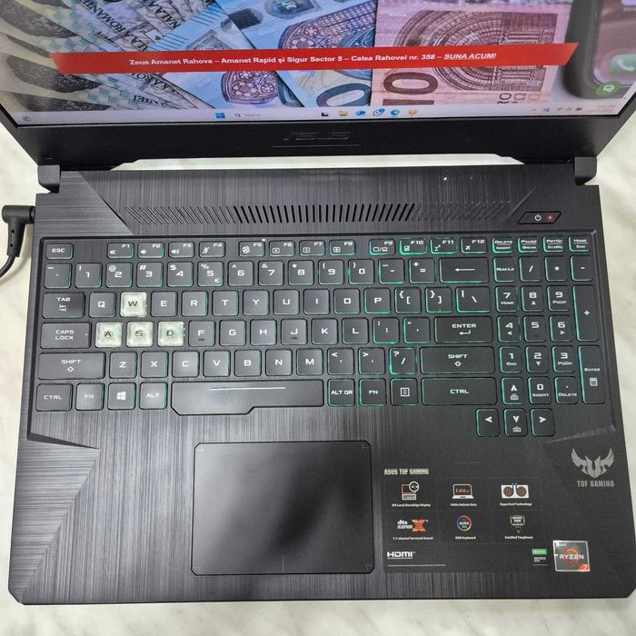 Laptop Asus TUF Gaming Ryzen 7 gen 3 16gb, GTX 1650 500ssd Zeus 34030