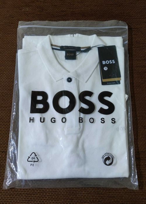 HUGO BOSS Тениска с яка бяла XL