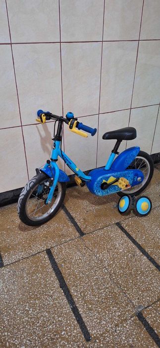 Bicicletă copii cu roți ajutătoare – 12” (tematică pește)