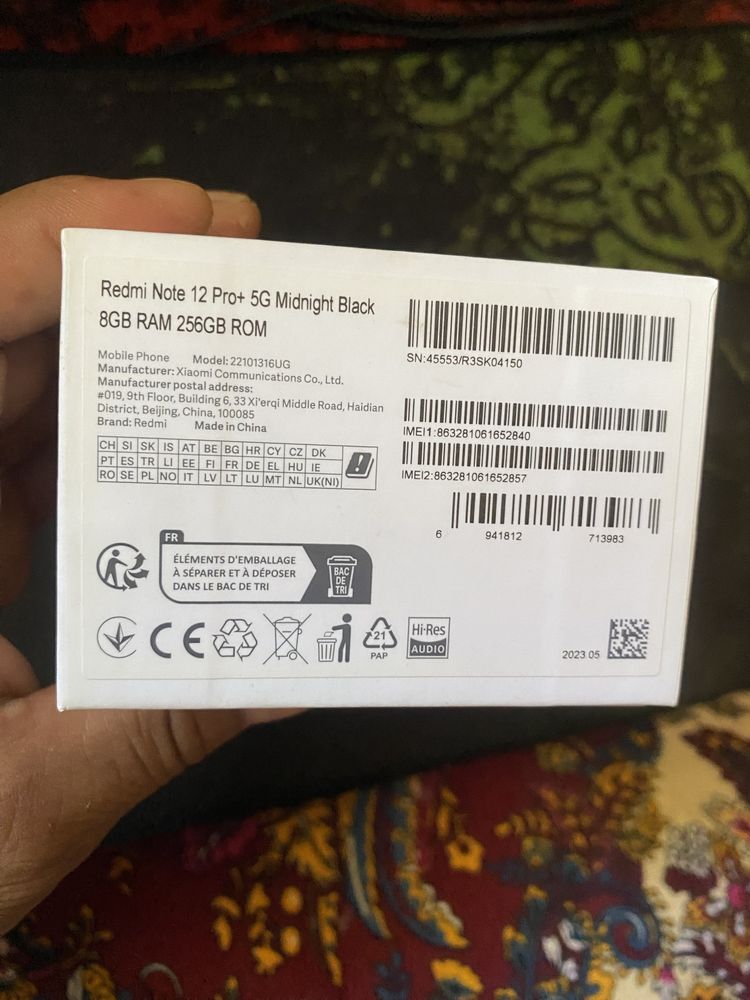 Xiome Redmi not 12 pro plus 5G 8/256 full kamplekt holat pochti novey