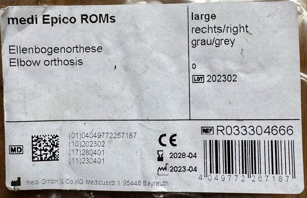 medi Epico ROMs ортеза за лакътна става