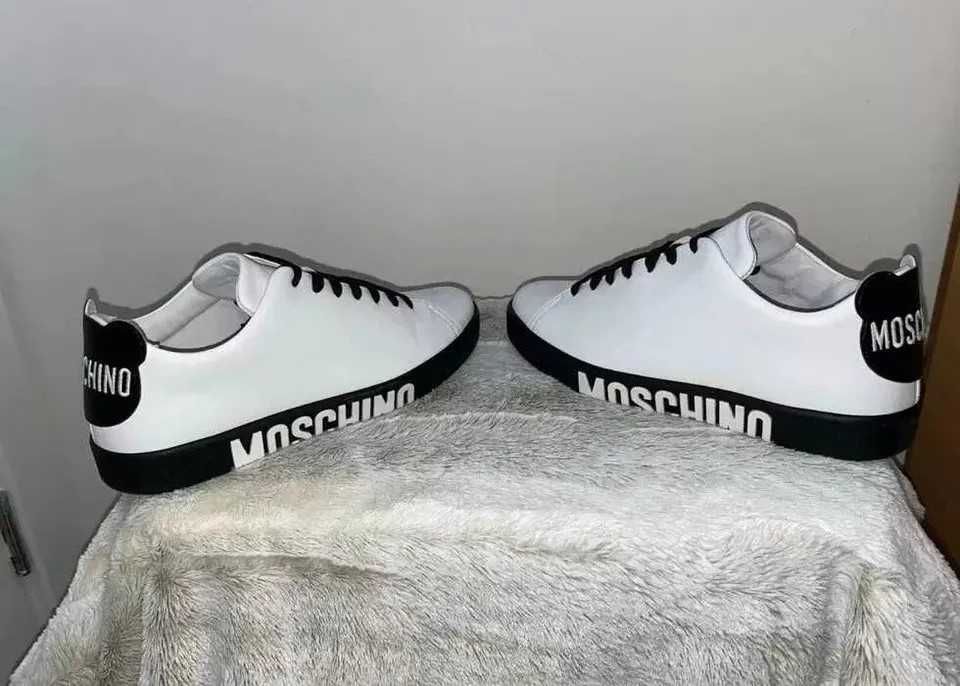 Мъжки бели кецове MOSCHINO кожа UK6 EU40