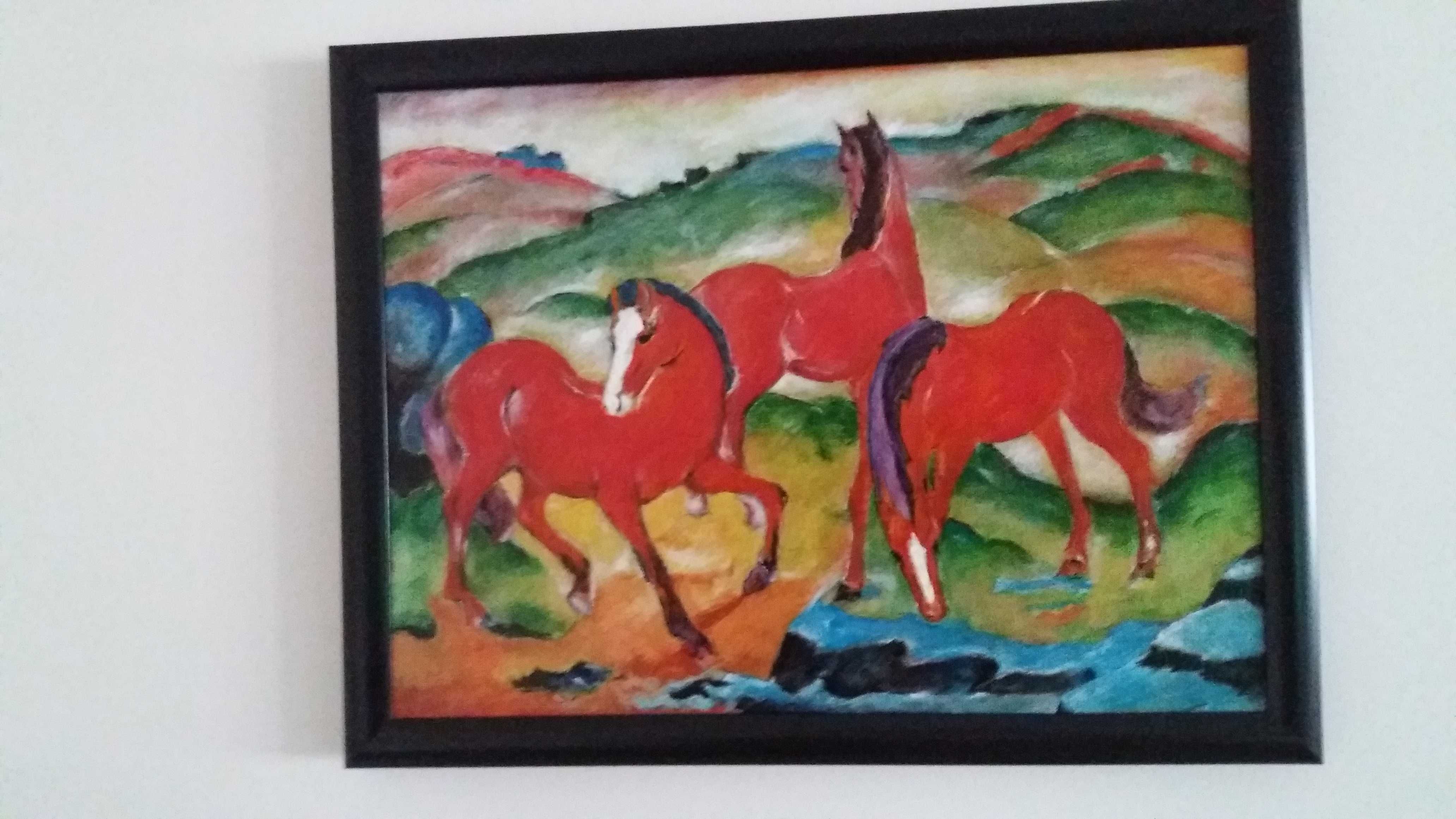 Картина с рамка Червени коне