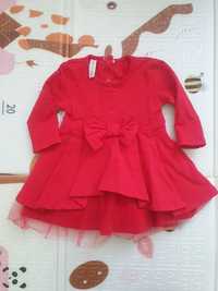Червена бебешка рокля размер 74см