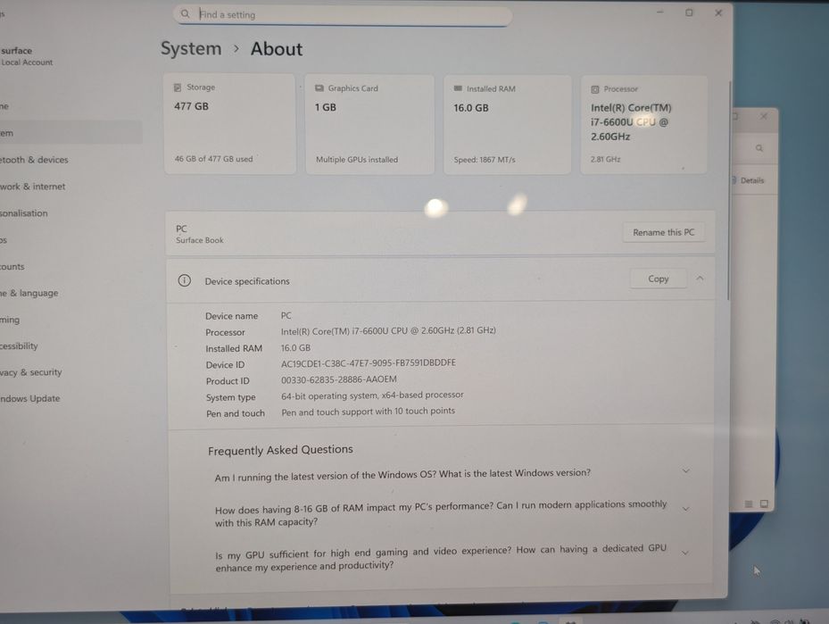 Surface Book 1 16gb 512gb