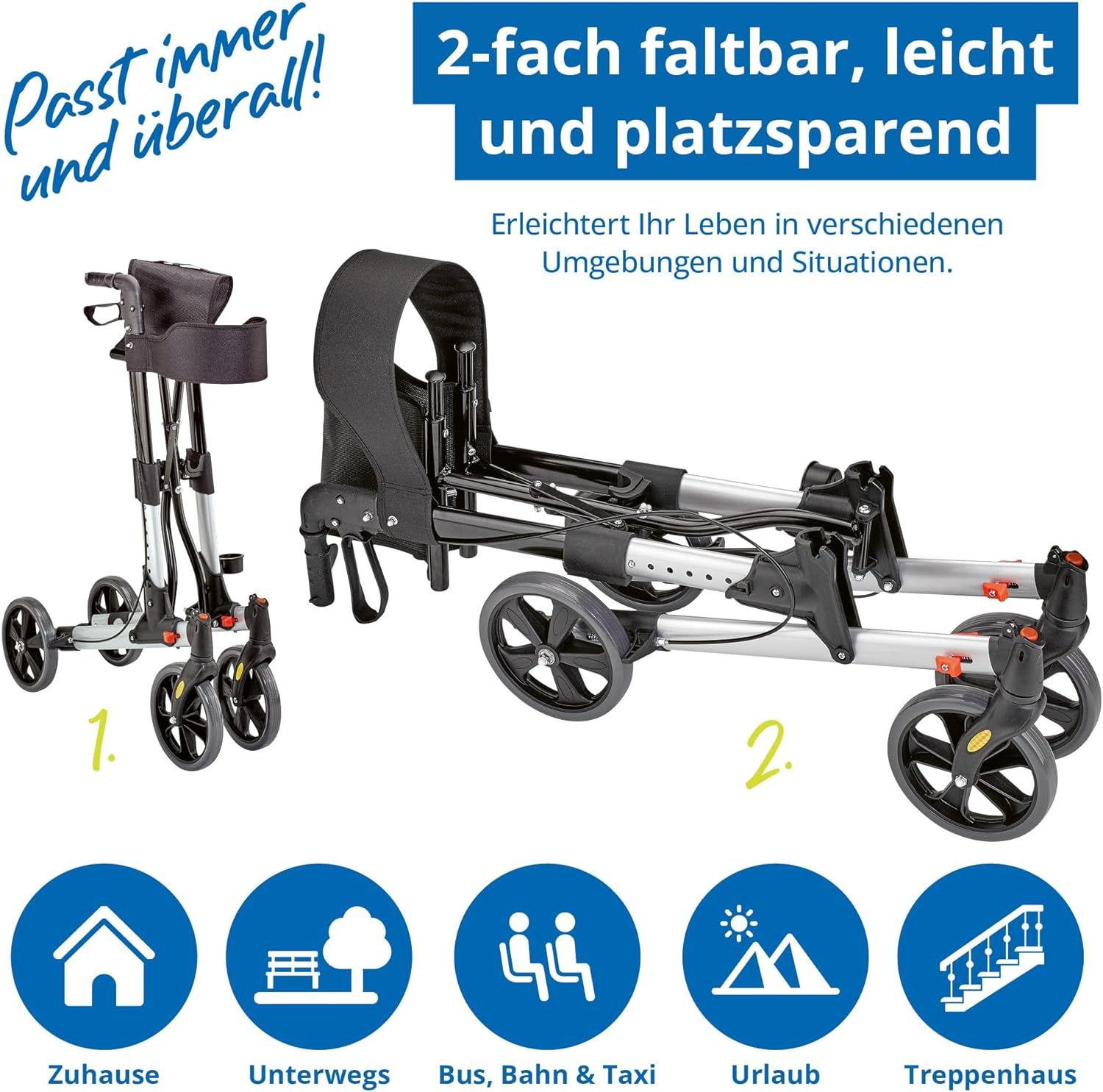 Rollator din aluminiu premium, Weinberger. (NOU)