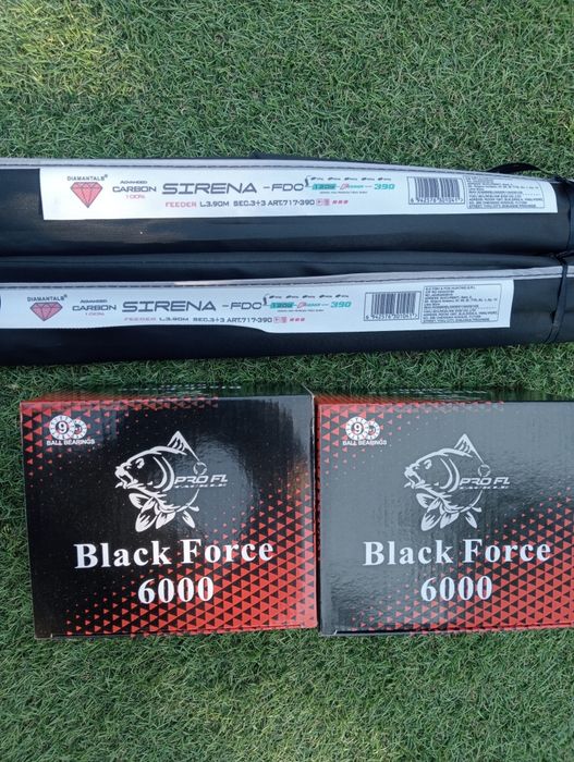 Set 2 Lansete Feeder Sirena 3.9m 3+3 Tronsoane Carbon 100%