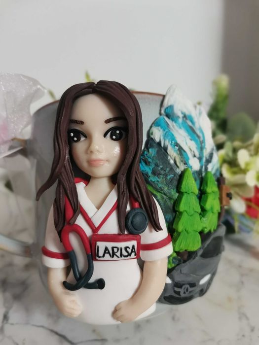 Cana asistenta decorata cu fimo