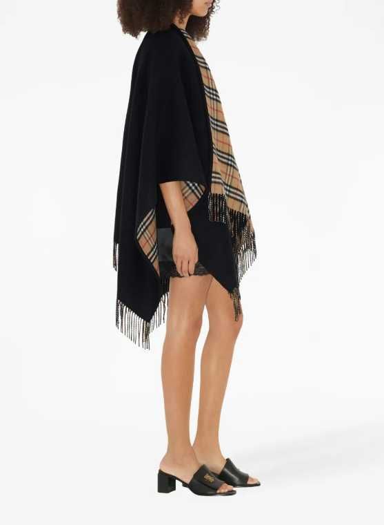 Şal BURBERRY reversible checked wool cape