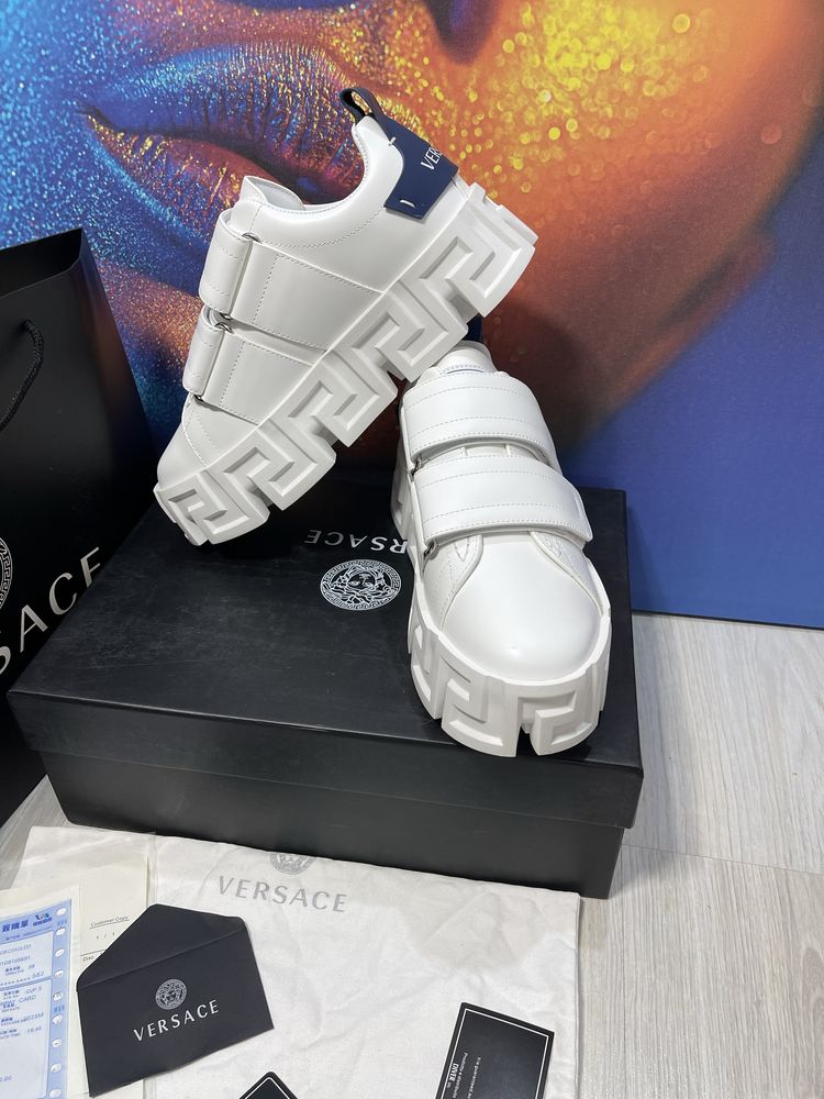 Adidasi Versace Greca piele naturala Full Box Premium