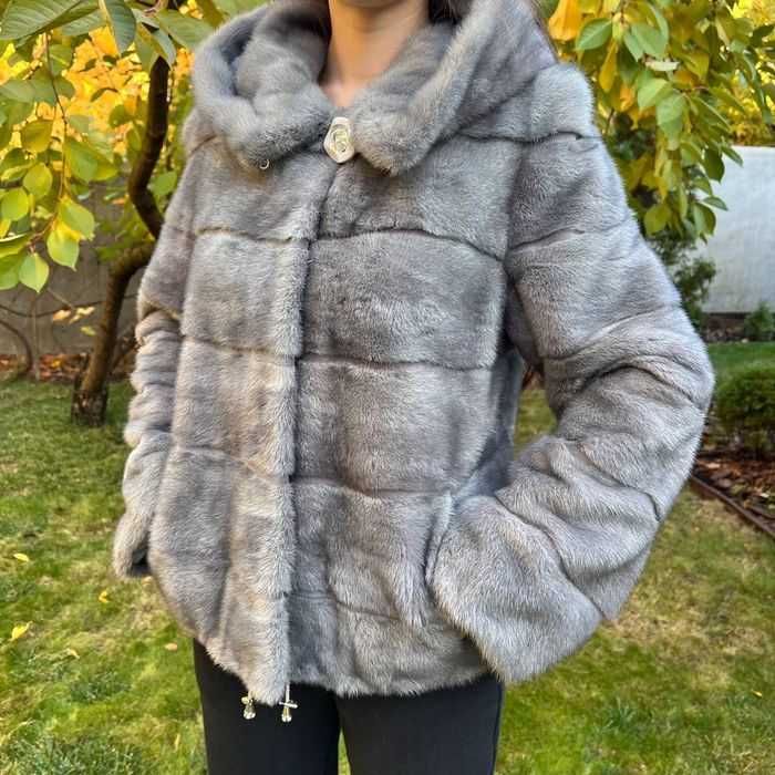 Haina de blana naturala Vizon , haină de nurca, m. S-M