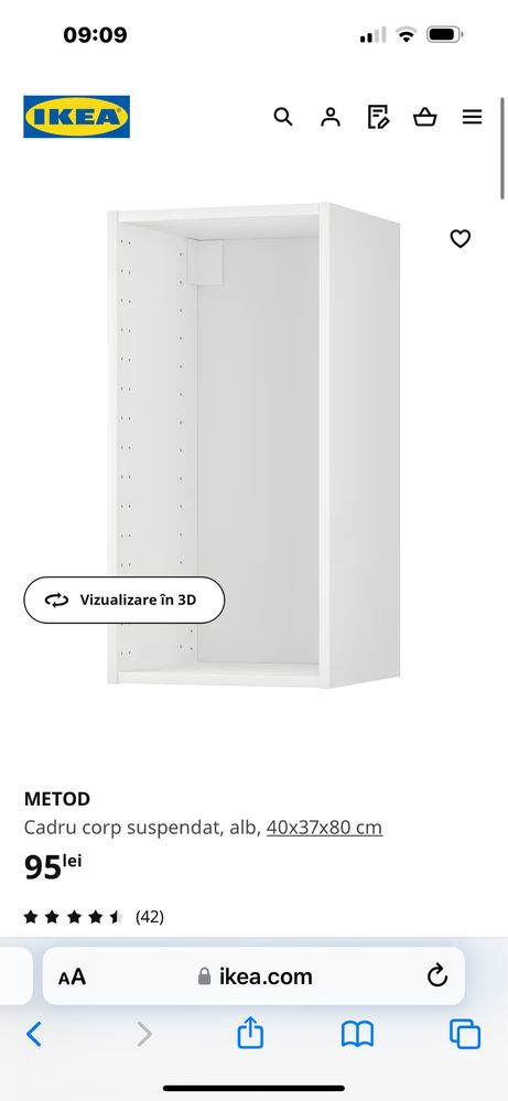 Corp suspendat Ikea Metod 40x37x80