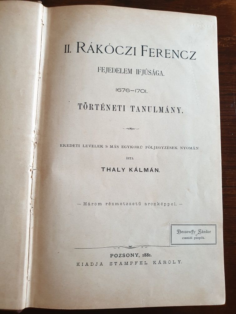 Vand carte din anul 1881, II. Rakoczi Ferencz