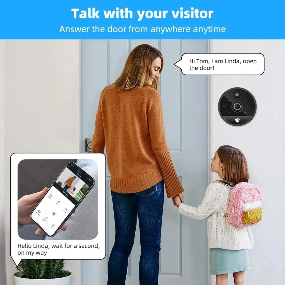 Глазок камера, видеоглаз с подключением к Интернету, doorbal peephole