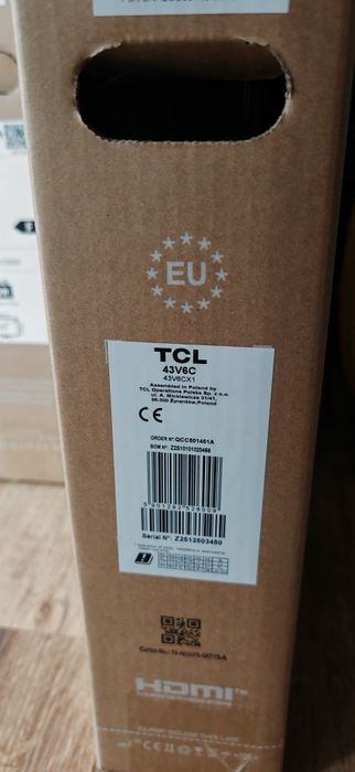 Vand tv LED TCL 109 cm 43V6C, Ultra HD 4K, Smart TV + suport perete
