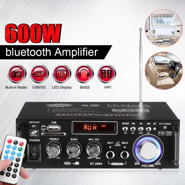 Amplificator audio pentru casa sau karaoke /mixer activ/statie mixer
