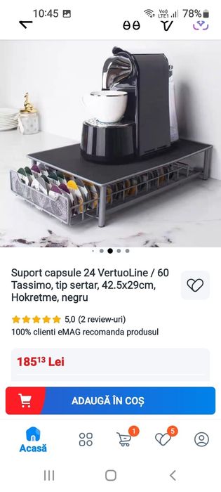 Suport expresor si capsule Tassimo
