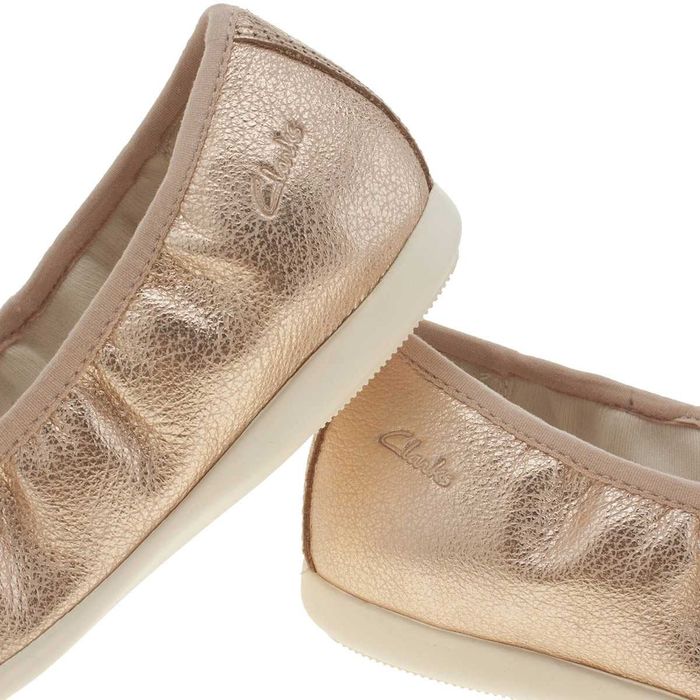 ПРОМО до 30.10! CLARKS № 36/37 – Дамски балеринки ест кожа ROSE & GOLD