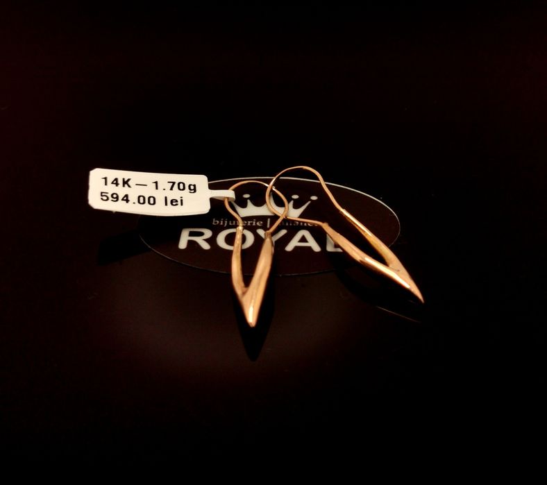 Bijuteria Royal cercei din aur 14k 1.70 gr